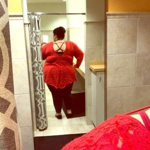 Torrid Red Lace Detail Top